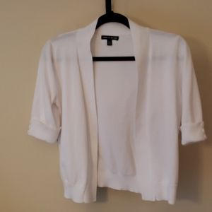 White cropped open sweater